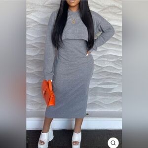 Micas NWTs Basic V-neck Sleeveless Maxi Dress And Hooded Crop